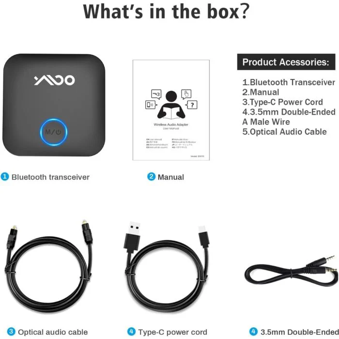 משדר מקלט Bluetooth 5.3 1MII ומתאם אודיו Bluetooth - תמונה 5
