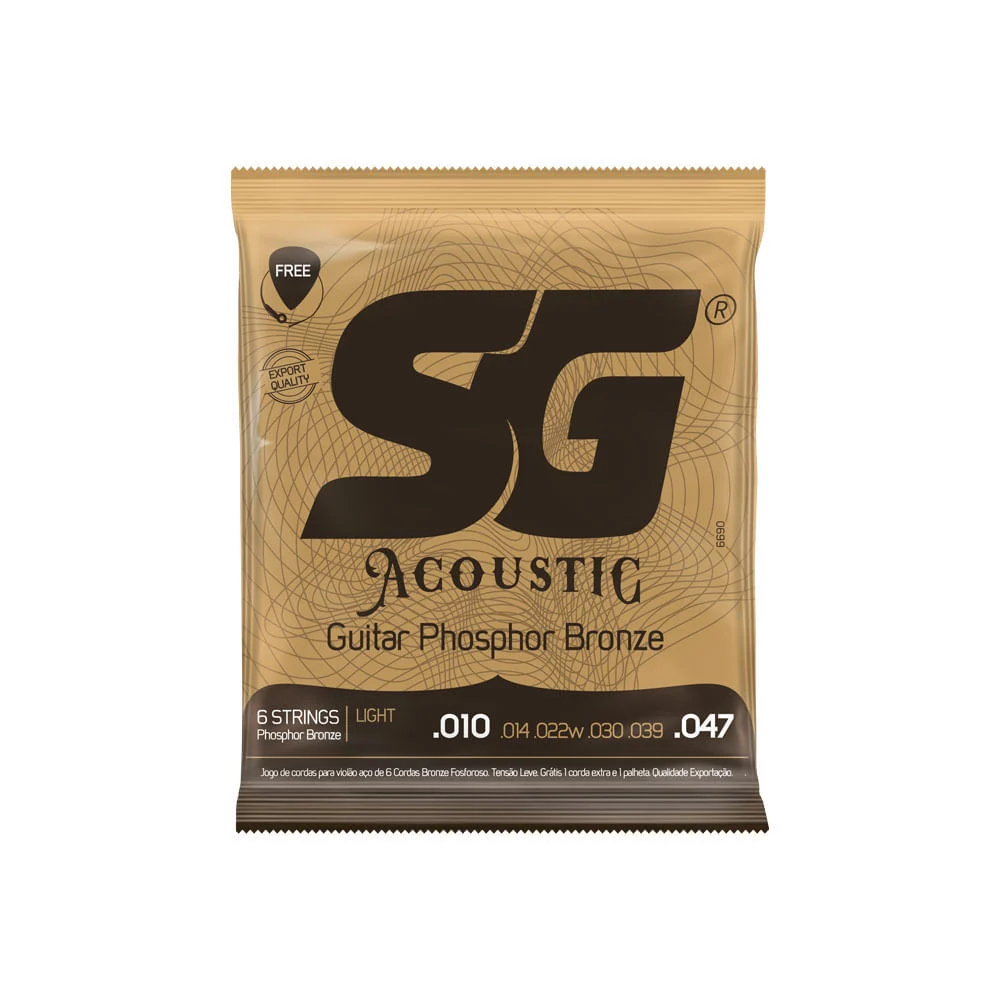 סט מיתרים לגיטרה אקוסטית 010 Phosphor Bronze מבית SG