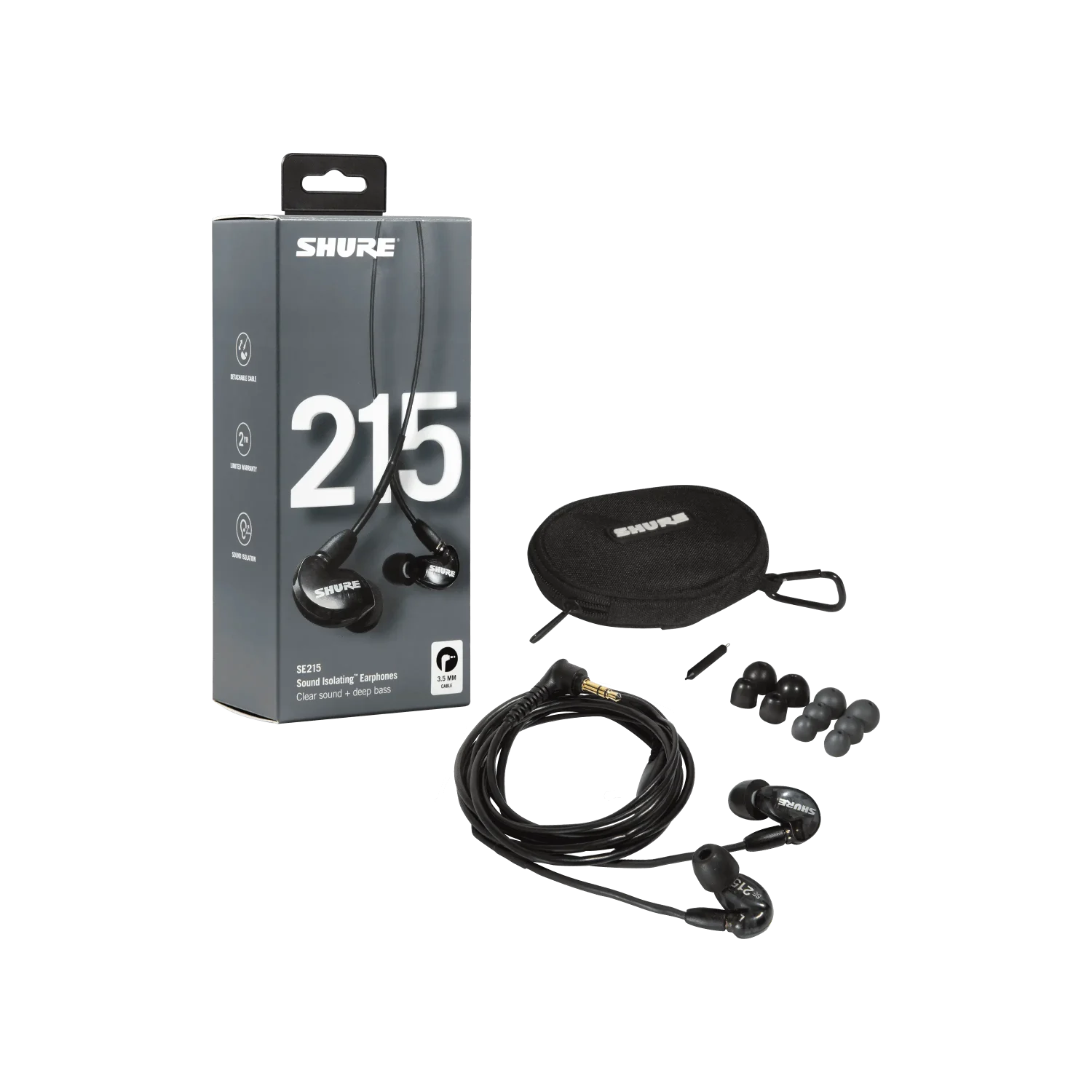 אוזניות In-ear בצבע שחור Shure SE215-K-EFS