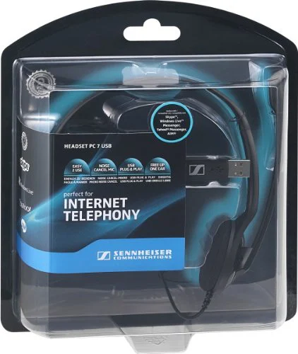 אוזניה חוטית עם מיקרופון למחשב sennheiser PC 7-USB - תמונה 2