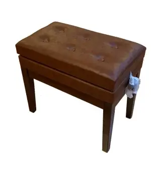 כסא לפסנתר מתכוונן Walnut מבריק עם תא לתווים HY-PJ007 HY MUSIC