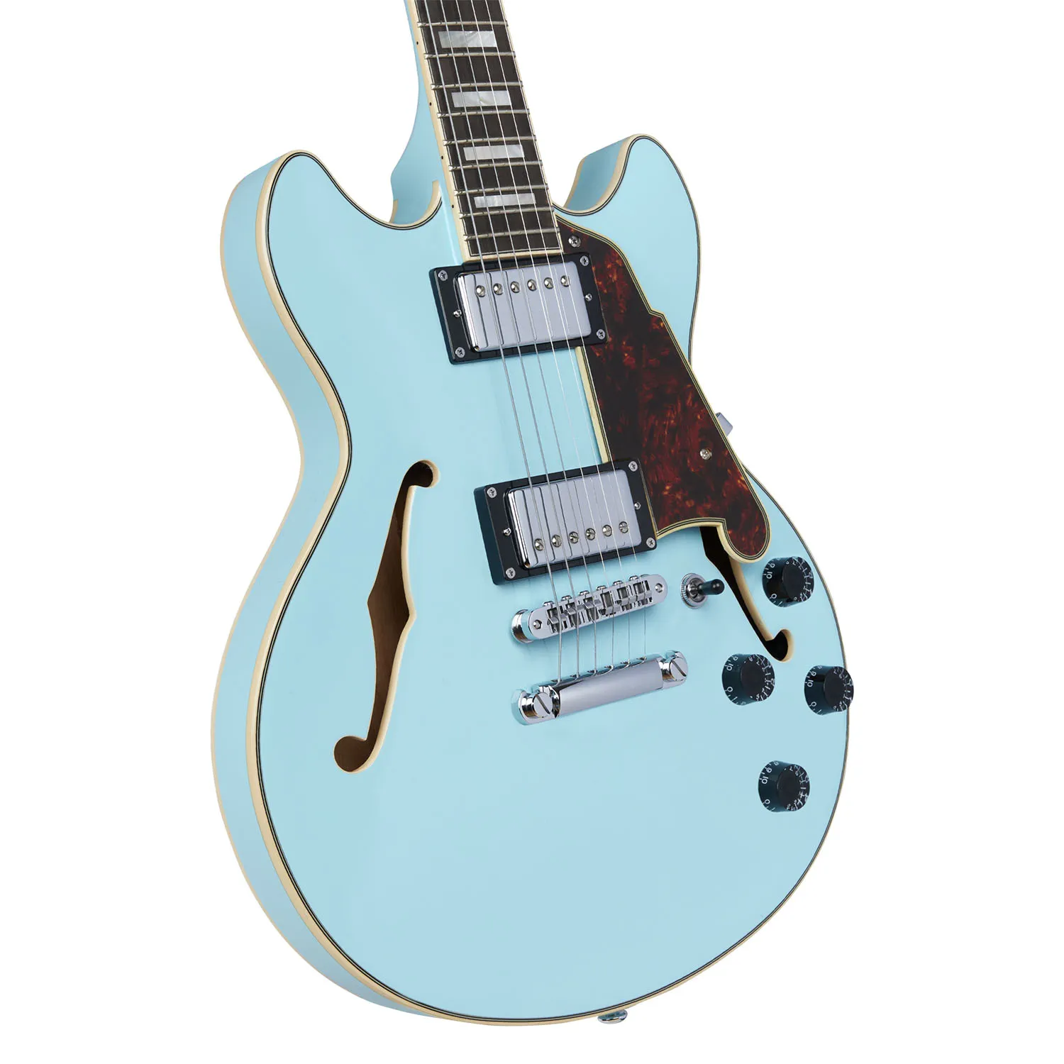 גיטרה חשמלית רבע נפח עם נרתיק D'Angelico Premier Mini DC Sky Blue - תמונה 5