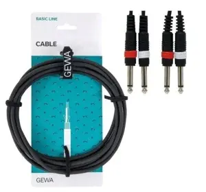כבל TWIN אורך 3 מטר 2xPL 6.3 - 2xPL 6.3 מסדרת BASIC LINE מבית GEWA (Germany)