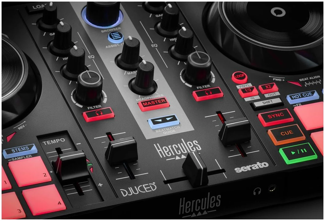 קונטרולר מתקדם קופמפקטי ונייד לתקליטנים MKII Hercules Dj - תמונה 2