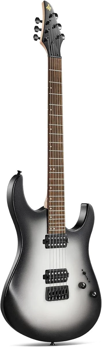 גיטרה חשמלית DMT-100 עם מוצרים נלווים Donner Solid Body Electric Guitar בצבע שחור לבן מבית DONNER - תמונה 2