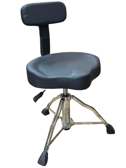 כיסא תופים הידראולי HDT-600 עם מושב אופנוע דמוי עור מרופד ומשענת מבית Gdrums