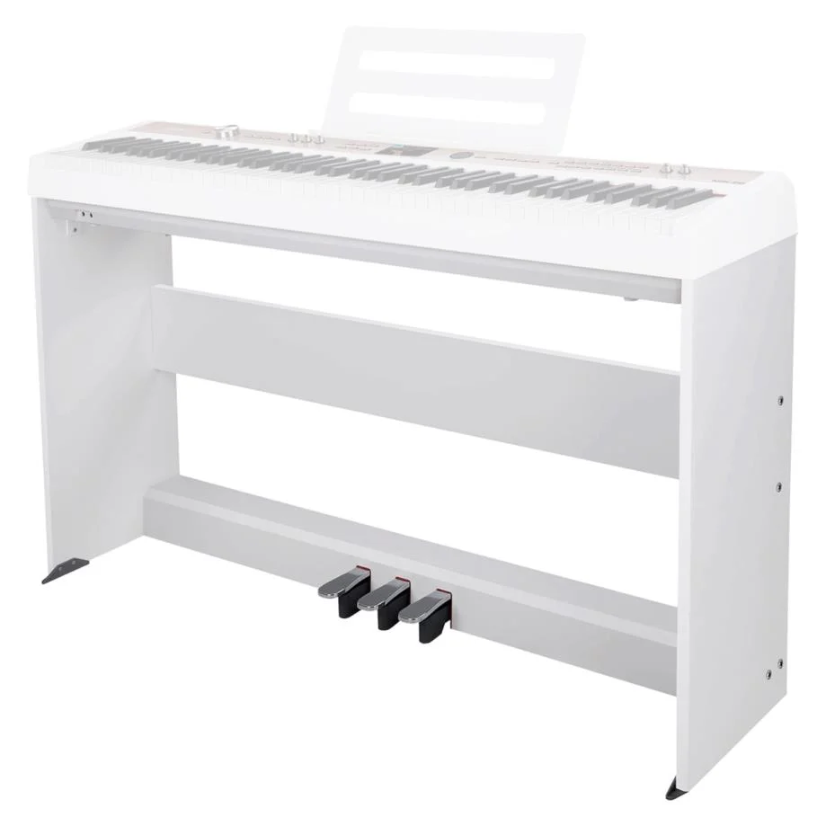 סטנד לפסנתר חשמלי לבן NUX NPS-1 WH NPK-10 כולל שלישיית פדלים