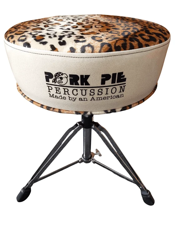 כסא תופים א-ג-ד-ה! נמר קטיפה - עיטוף לבן מבית Pork Pie Percussion