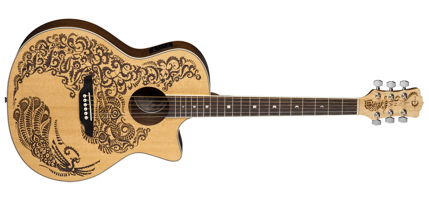 גיטרה אקוסטית מוגברת Luna Guitars HEN PA SPR