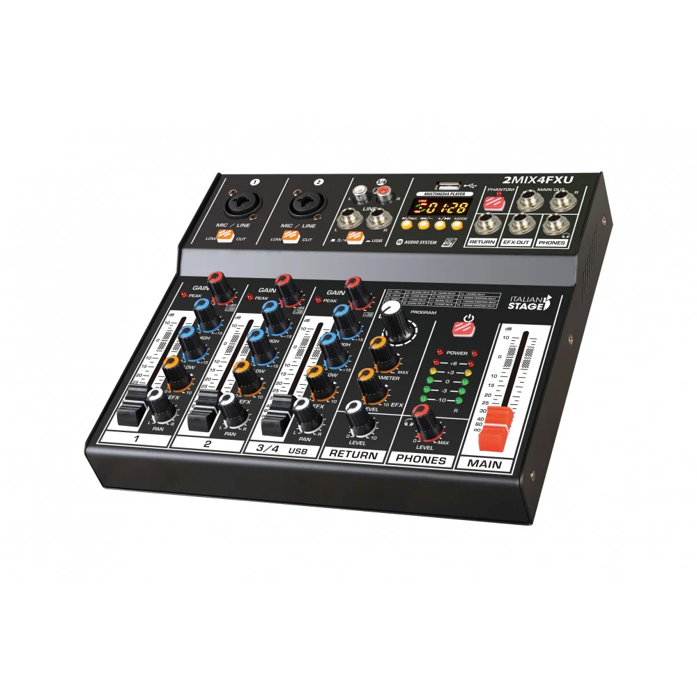 מיקסר 4 ערוצים עם אפקטים Italian Stage IS 2MIX4FXU - תמונה 2