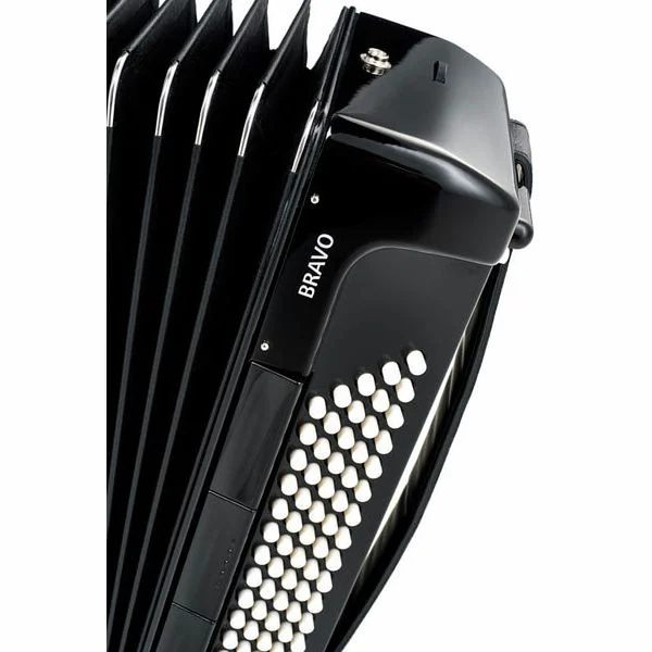 אקורדיון 80 בס Hohner Bravo III 80 Black silent key - תמונה 6