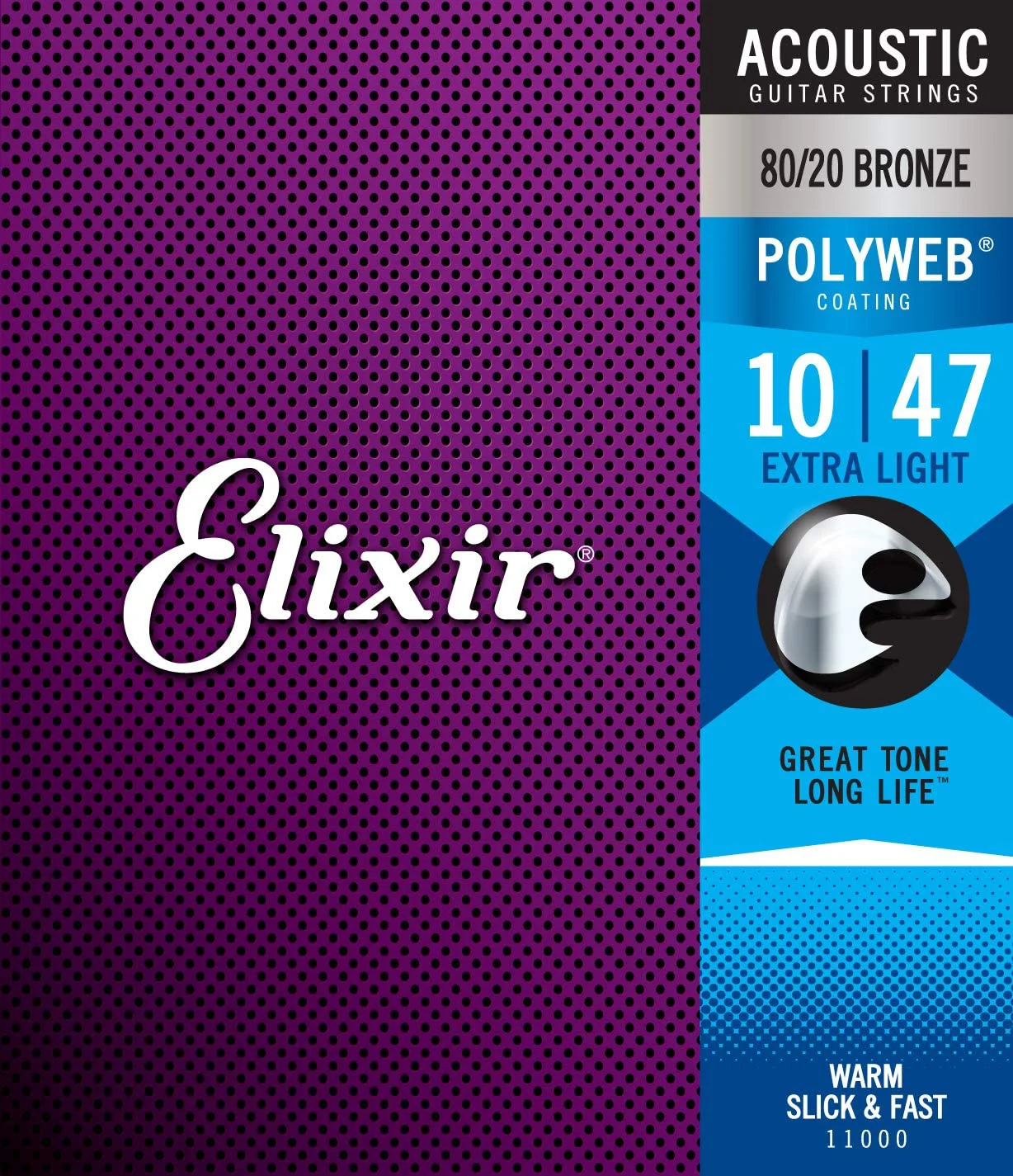 סט מיתרים לאקוסטית Elixir Polyweb 0.10