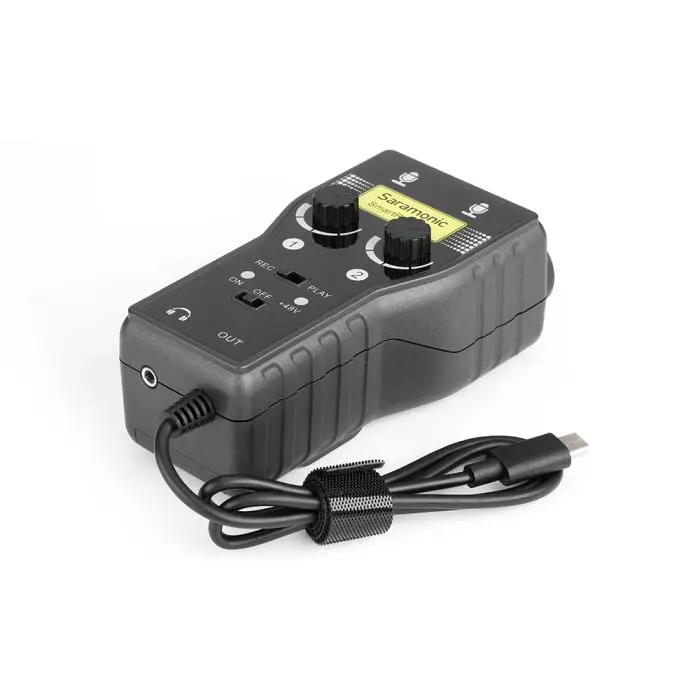 מתאם מיקרופון מקצועי כניסה כפולה חיבור USB-C דגם Saramonic SmartRig+ UC - תמונה 2