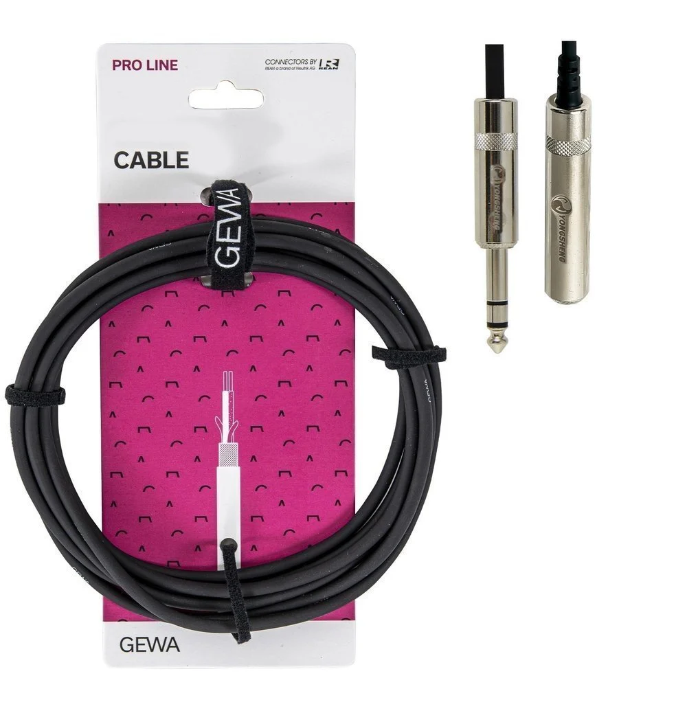 כבל מאריך אוזניות PL 6.3 מקצועי 3 מטר Headphone extension מסדרת PRO LINE מבית GEWA (Germany)
