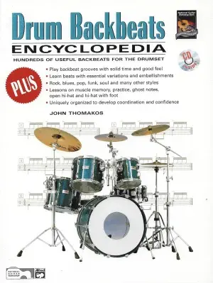 ספר תווים לתופים ותקליטור Drum Backbeats Encyclopedia
