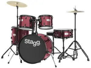 מערכת תופים 5 חלקים בס 20″ בצבע אדום Stagg TIM120B WR