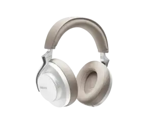 AONIC 50 - SBH2350-WH-EFS אוזניות פאר אלחוטיות בצבע לבן, עם קשת להשמה על הראש עם מבטל רעשי סביבה איכות חדשנית של SHURE
