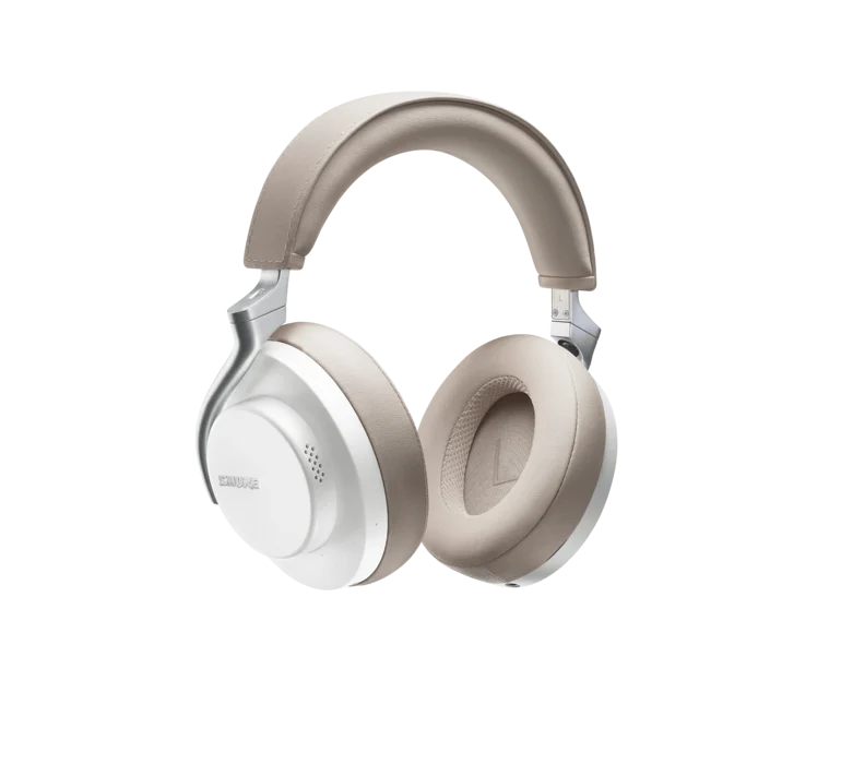 AONIC 50 - SBH2350-WH-EFS אוזניות פאר אלחוטיות בצבע לבן, עם קשת להשמה על הראש עם מבטל רעשי סביבה איכות חדשנית של SHURE