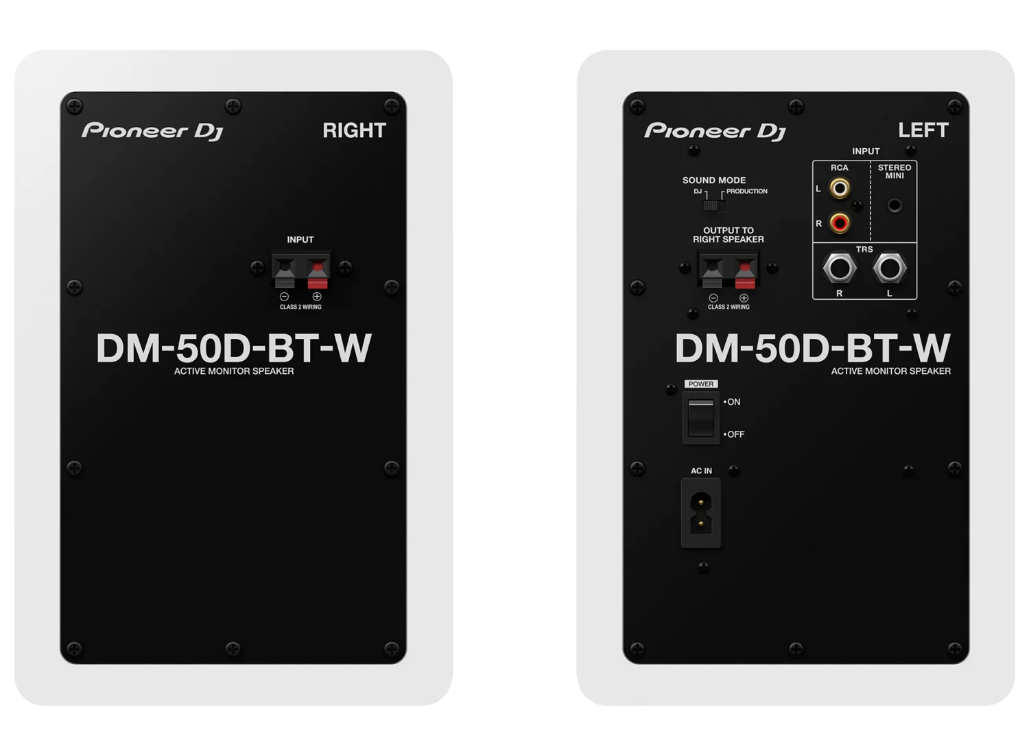 זוג מוניטורים שולחניים 5" בלוטות' מגבר CLASS-D דגם Pioneer DM-50DBT-W בצבע לבן - תמונה 3