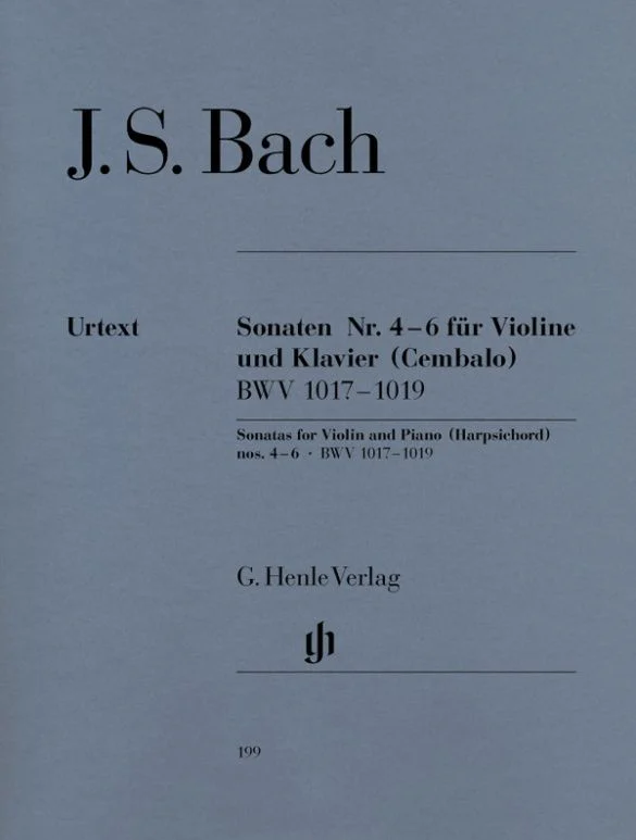 ספר תווים Bach Sonatas for Violin and Piano (Harpsichord) 4-6, BWV 1017-1019