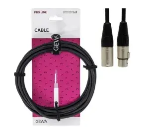 כבל XLR מקצועי 6 מטר MICROPHONE CABLE PRO מבית GEWA (Germany)
