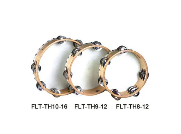 טמבורין 10" מעץ עם עור ו 16 זוגות מצלצלים FLEET FLT-LTH10-16