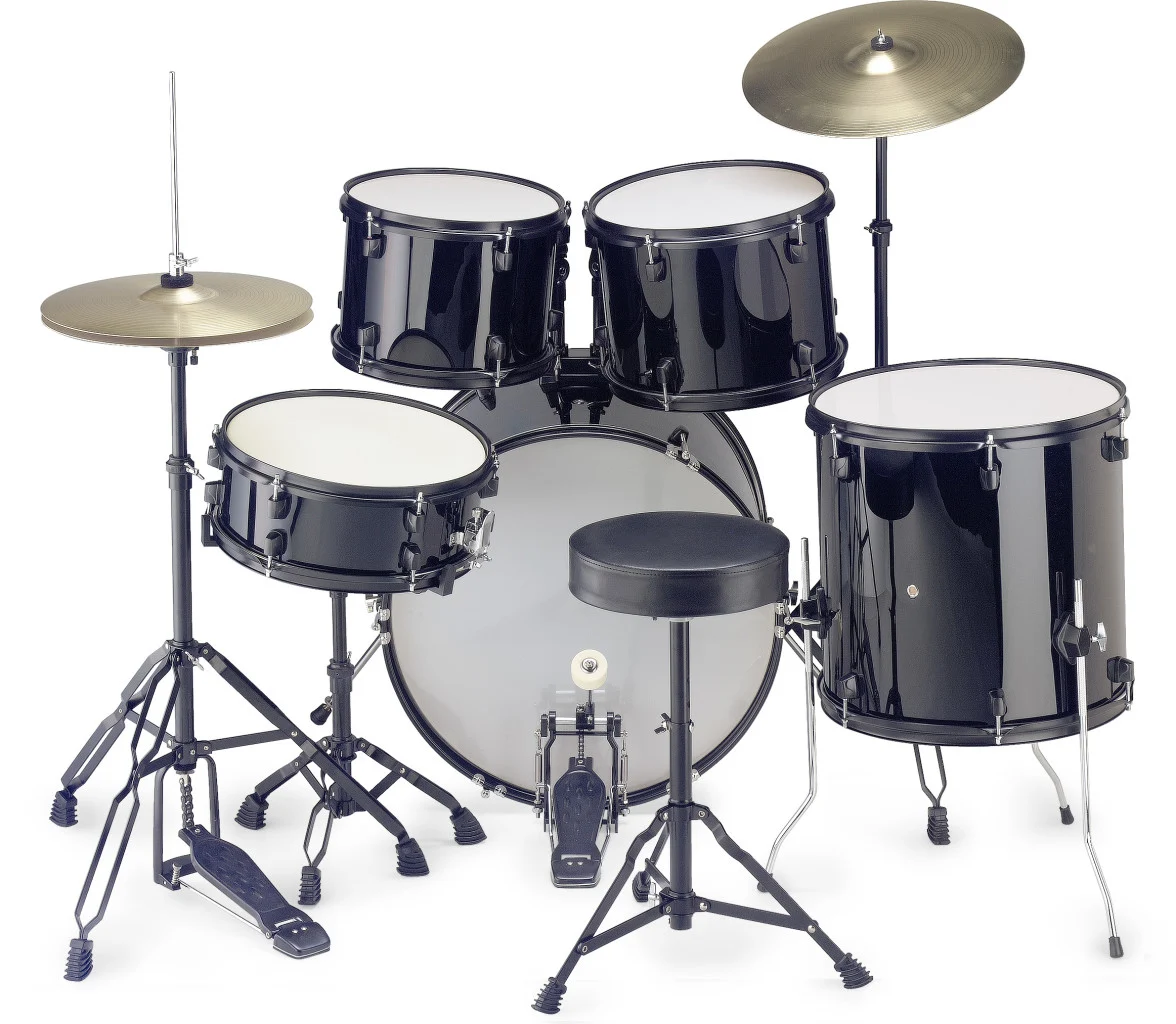 מערכת תופים 5 חלקים בס 22″ בצבע שחור Stagg TIM122B BK