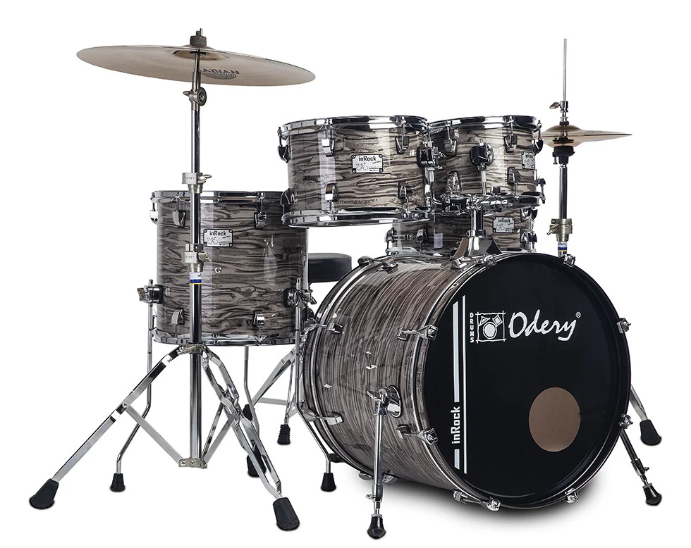 מערכת תופים 5 חלקים + איבזור וכסא 20" סדרת inRock בצבע Lunar Tiger מבית Odery-(Brazil)