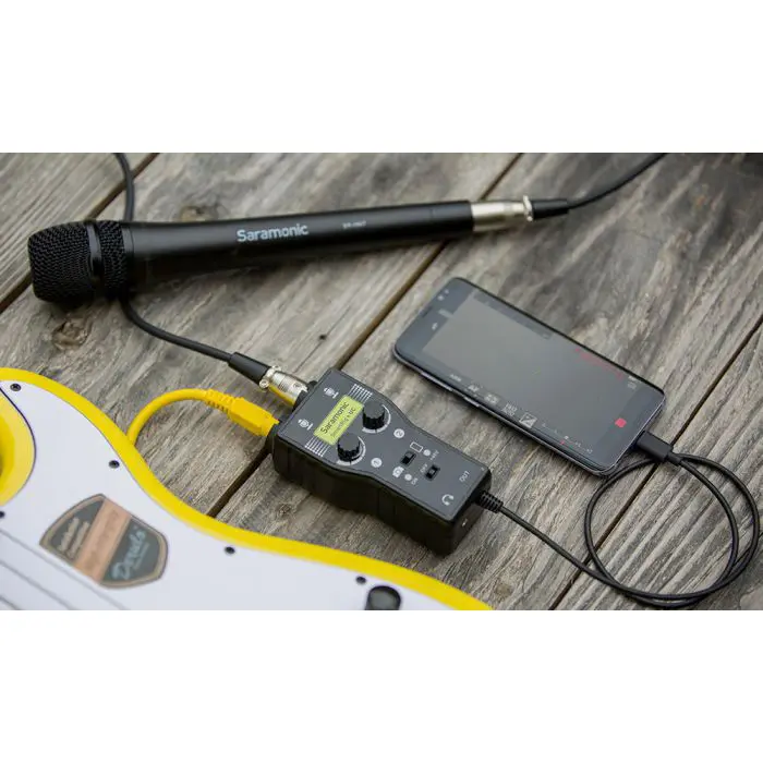 מתאם מיקרופון מקצועי כניסה כפולה חיבור USB-C דגם Saramonic SmartRig+ UC - תמונה 4