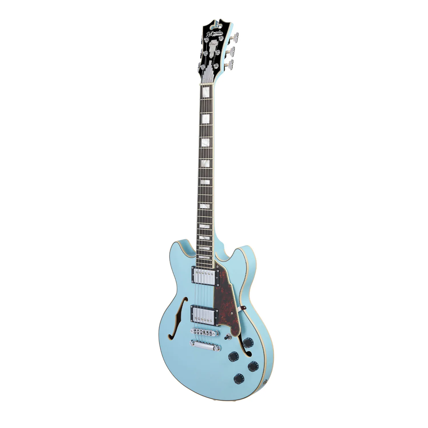 גיטרה חשמלית רבע נפח עם נרתיק D'Angelico Premier Mini DC Sky Blue - תמונה 3