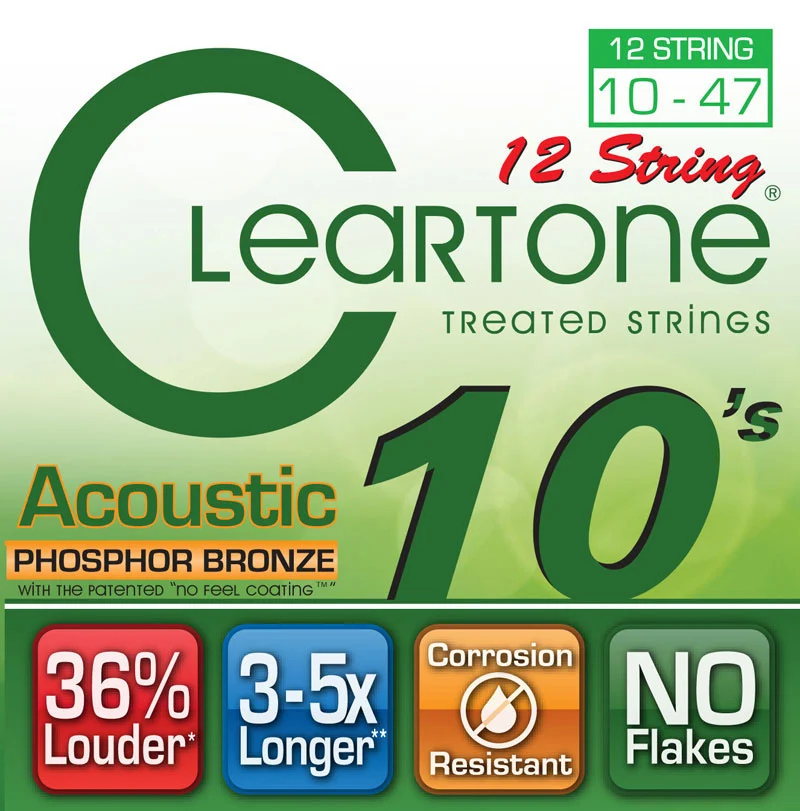 סט מיתרים לגיטרה אקוסטית 12 מיתרים Cleartone 741012 EMP Phosphor Bronze 10-47