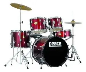 מערכת תופים 5 חלקים בס 22" כולל מצילות ואביזרים Peace Prodigy DP-109-20-11WR