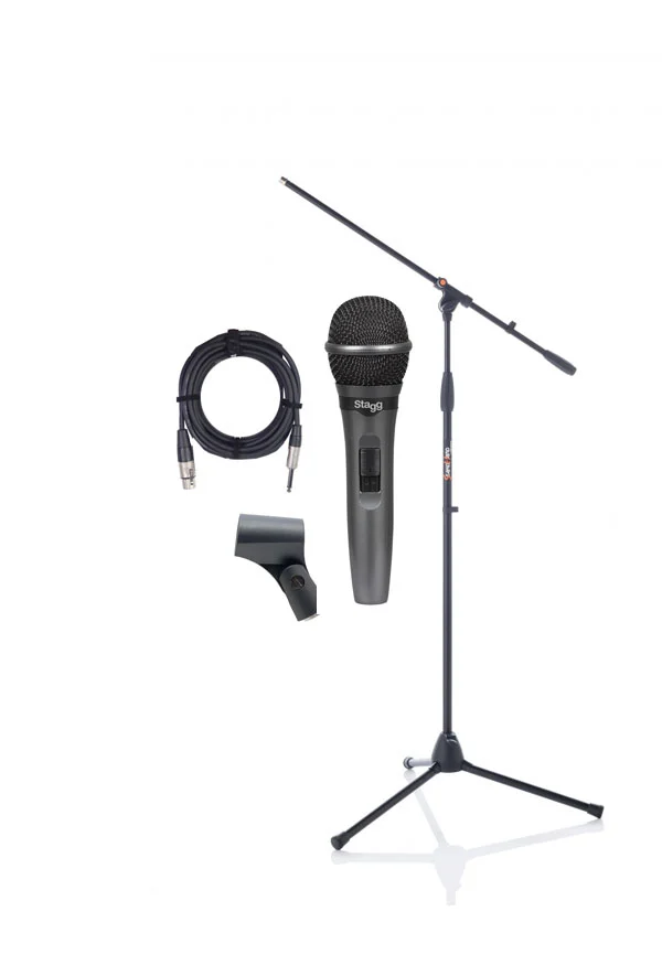 ערכת מיקרופון דינמי וסטנד Stagg SDM15