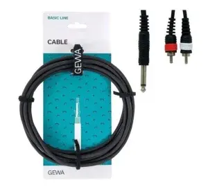 כבל Y אורך 1.5 מטר PL 6.3 - 2xRCA מסדרת BASIC LINE מבית GEWA (Germany)