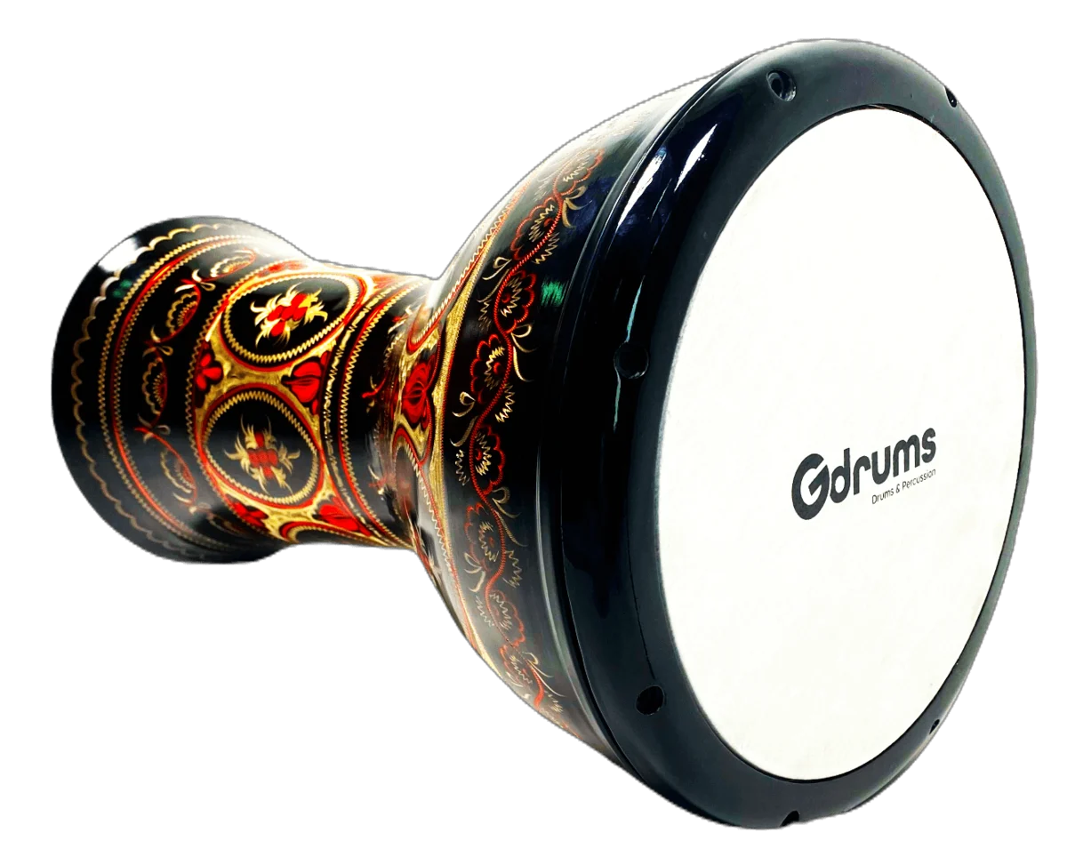 דרבוקה דג'מבה נחושת מעוטר DJC-E19 בצבע אדום מבית Gdrums - תמונה 3