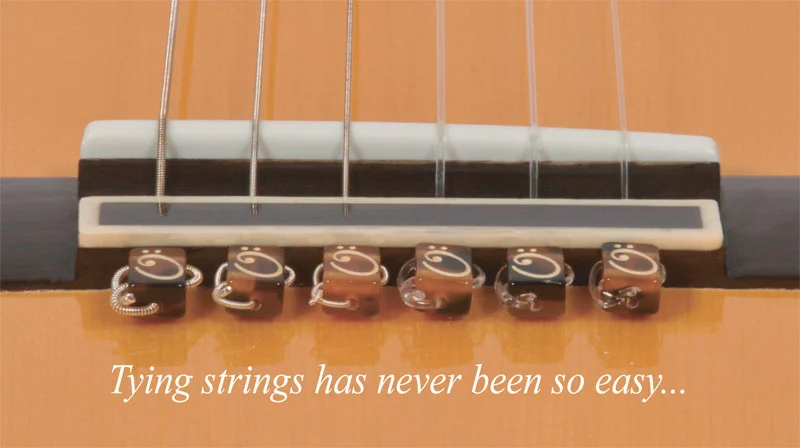 סט 6 מלבני אבן חלב לקשירת מיתרים בגיטרה STRING TIE - תמונה 2