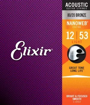 סט מיתרים לאקוסטית Elixir Nanoweb 0.12