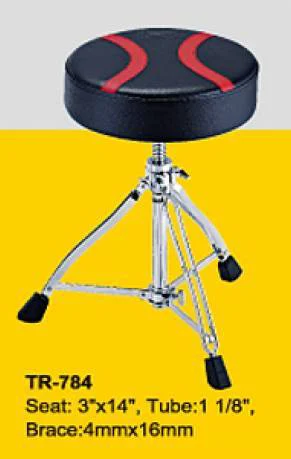 כסא לתופים עגול ריפוד שחור אדום Powerbeat TR-784 DELUXE
