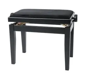 כסא פסנתר מתכוונן BENCH DELUXE בצבע שחור מט 130000 מבית GEWA (Germany)