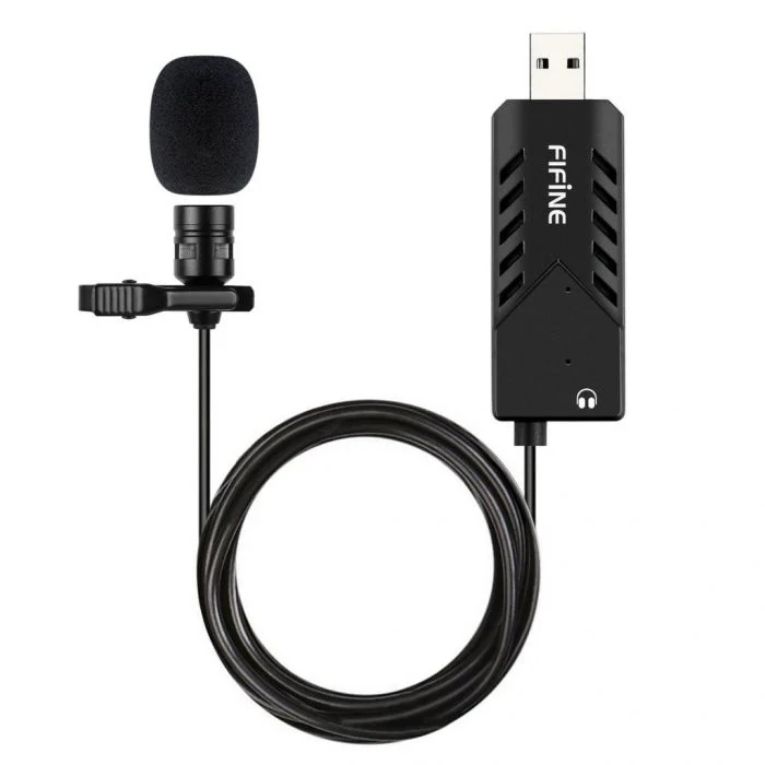מיקרופון דש חוטי בחיבור USB ישירות למחשב Fifine K053