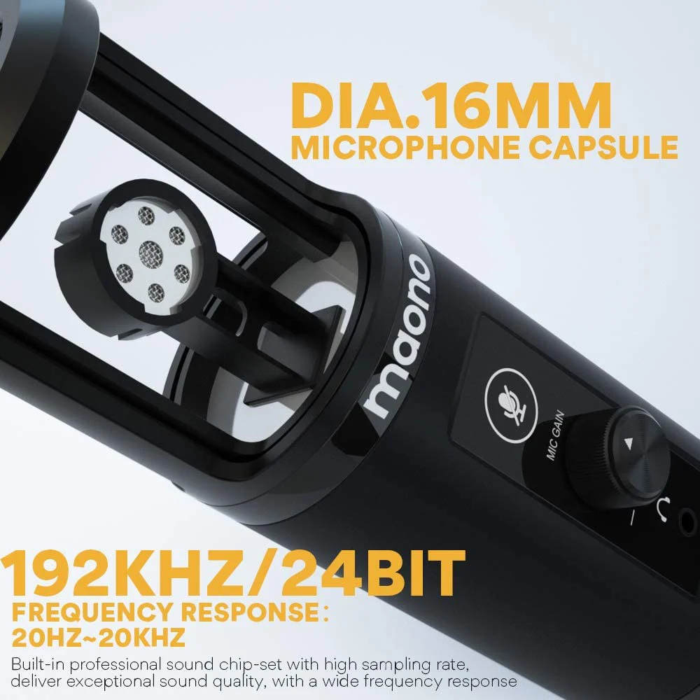 ערכת פודקאסט הכוללת מיקרופון USB, זרוע שדרים ומסנן רעדים Maono AU-PM422 - תמונה 2