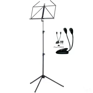 עמוד תווים K&M 10010 + תאורת לדים וקליפס