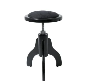 כסא פסנתר עגול מתכוונן בעיצוב ייחודי CHAIR DELUXE בצבע שחור 130710 מבית GEWA (Germany)
