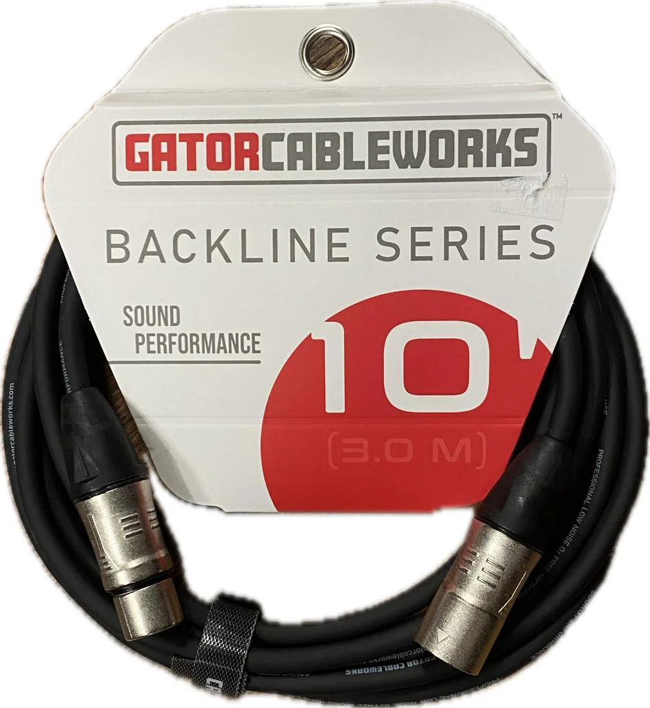 כבל 3מ' Gator GCWB-XLR-10 Backline Series 10 Foot XLR-XLR
