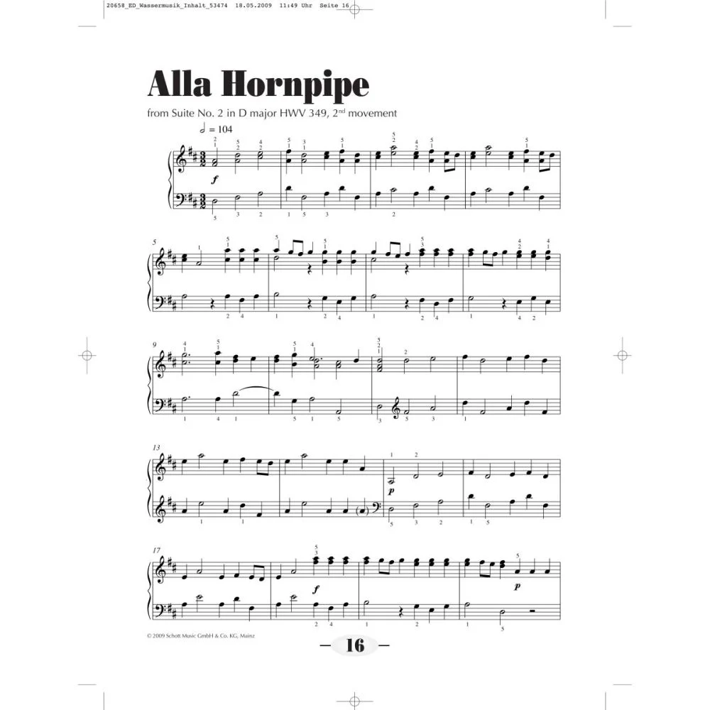 ספר תווים Handel: Water Music - Music For The Royal Fireworks - תמונה 2