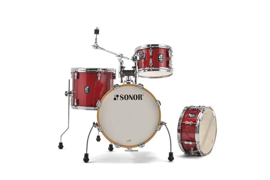 מערכת תופים 4 חלקים "14 AQX MICRO בצבע אדום מבית SONOR