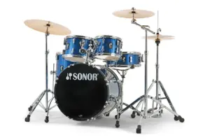 מערכת תופים 5 חלקים + אביזרים ומצילות AQX 20" Studio blue ocean מבית SONOR