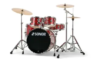 מערכת תופים 5 חלקים + אביזרים ומצילות AQX 20" Studio red moon sparkle מבית SONOR