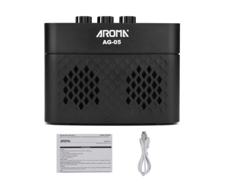 מגבר נייד עם BLUETOOTH לגיטרה חשמלית AG-05 בצבע שחור מבית Aroma