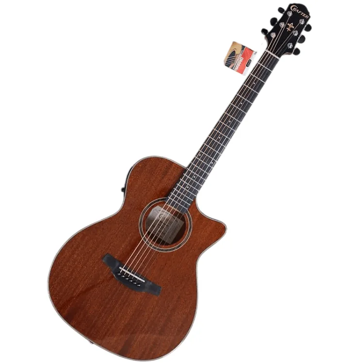 גיטרה אקוסטית מוגברת HT 250CE MH/BR עם Cutaway בצבע חום מהגוני מבריק + תיק מרופד מבית CRAFTER